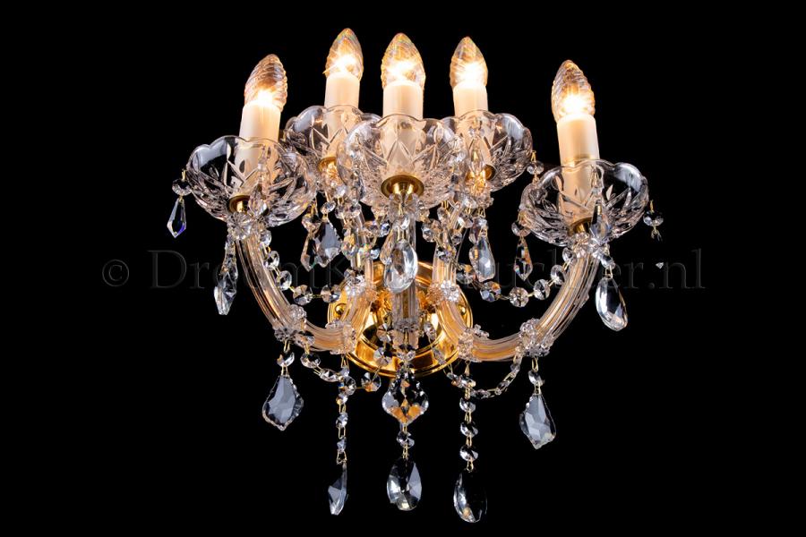 Crystal Wall lamp Maria Theresa 5 lights (crystal/gold) - C-arm - Marie Therese chandeliers