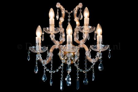 Crystal Wall lamp Maria Theresa 5 lights (crystal/bronze) - S-arm - Marie Therese chandeliers