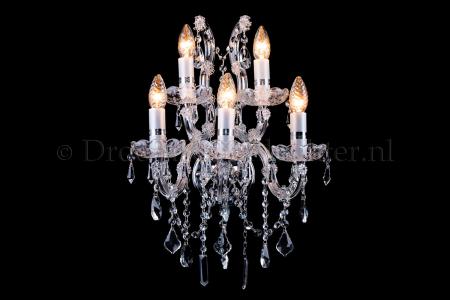 Kristallen Wandlamp Maria Theresa 5 lichts (kristal/chroom) - S-arm - Maria Theresa Kroonluchters
