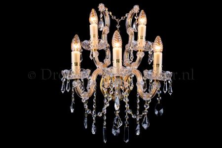 Kristallen Wandlamp Maria Theresa 5 lichts (kristal/goud) - S-arm - Maria Theresa Kroonluchters