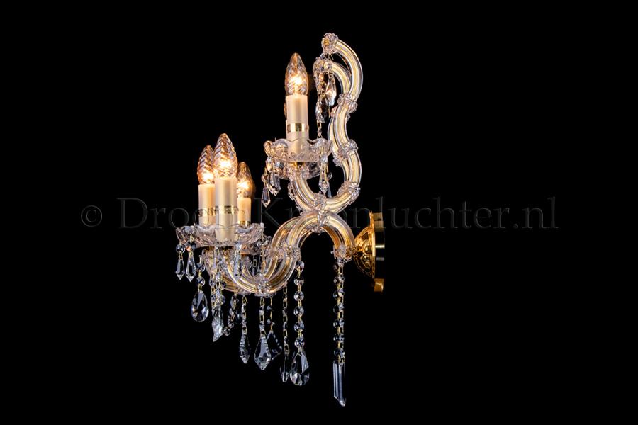 band rechter werkloosheid Kristallen Wandlamp Maria Theresa 5 lichts (kristal/goud) - S-arm - Maria  Theresa Kroonluchters