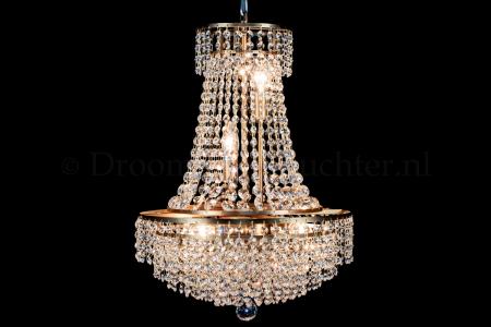Empire chandelier crystal 6 lights bronze 15.7 inch (40cm)  - Livia - Crystal chandeliers