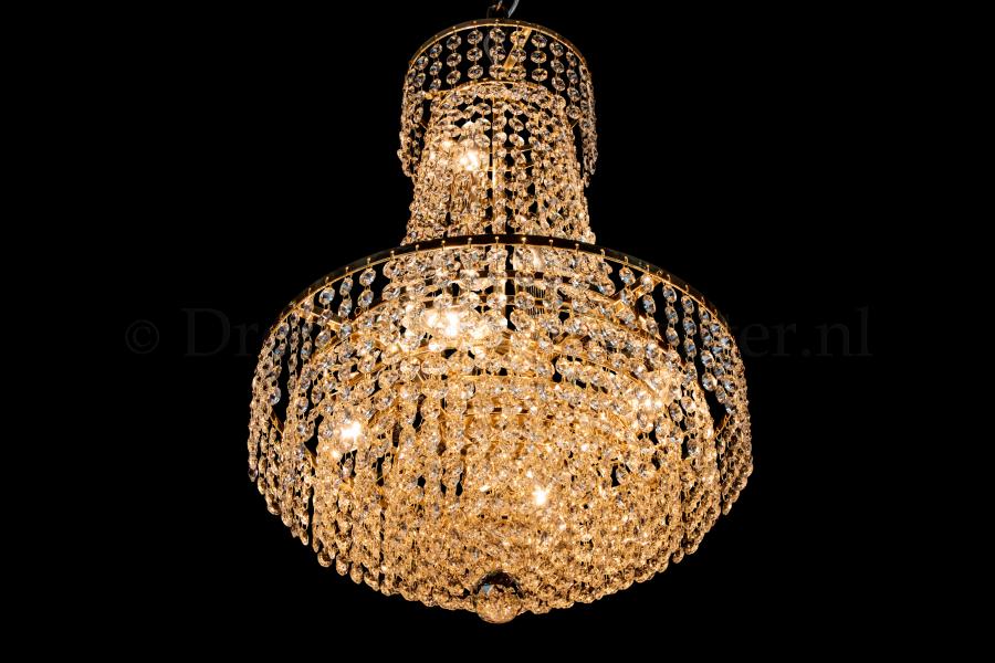 Empire chandelier crystal 6 lights gold 15.7 inch (40cm)  - Livia - Crystal chandeliers