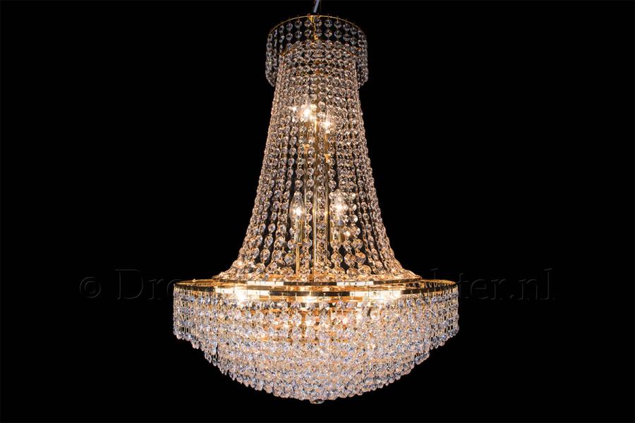 Empire chandelier crystal 15 lights gold 23.6 inch (60cm)  - Livia - Crystal chandeliers