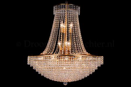 Empire chandelier crystal 24 lights bronze 31.5 inch (80cm)  - Livia - Crystal chandeliers