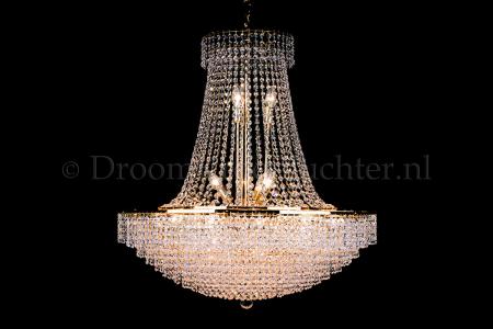 Empire chandelier crystal 24 lights gold 31.5 inch (80cm)  - Livia - Crystal chandeliers