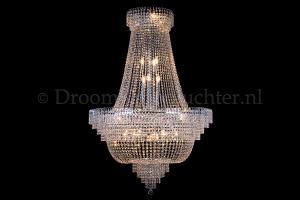 Empire chandelier 24 lights crystal 39.4 inch (100cm) chrome- Salle