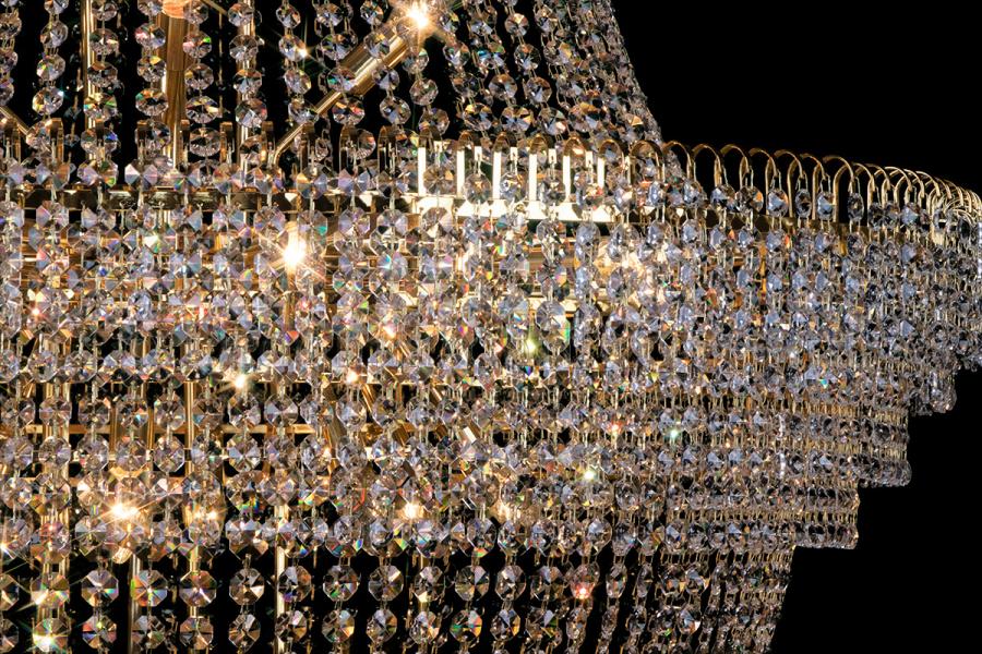 Empire chandelier 34 lights crystal 47 inch (120cm) gold - Salle - Salle