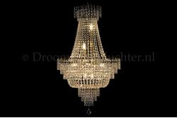 Empire chandelier crystal 23.6 inch (60cm) bronze - Salle Empire chandelier crystal 23.6 inch (60cm) bronze - Salle