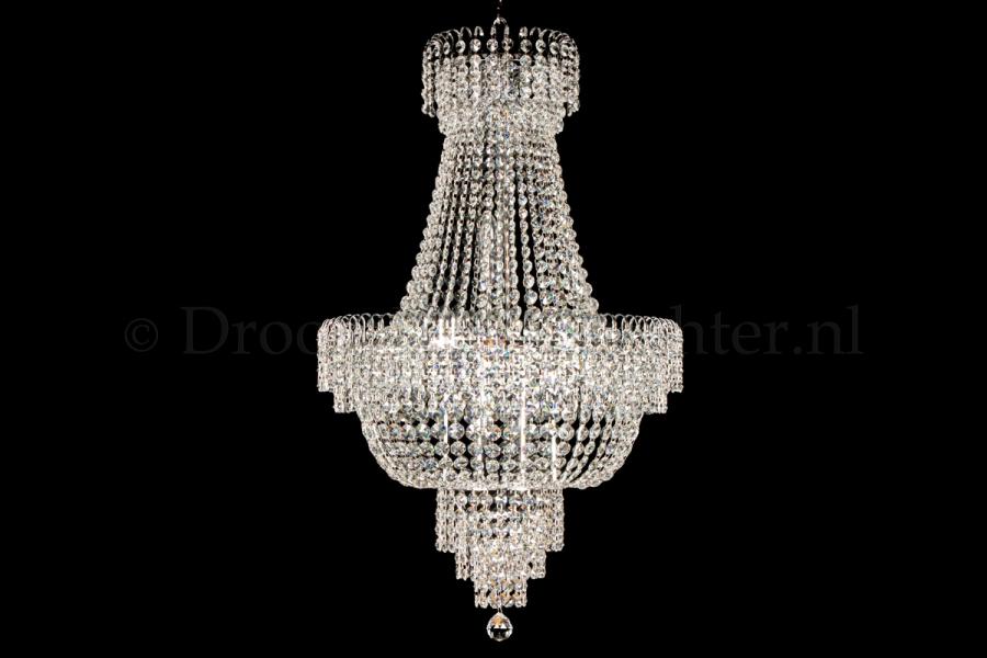 Empire chandelier crystal 23.6 Inch chrome - Salle - Crystal chandeliers