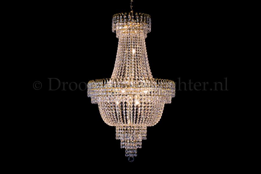 Empire chandelier crystal 23.6 inch (60cm) gold - Salle