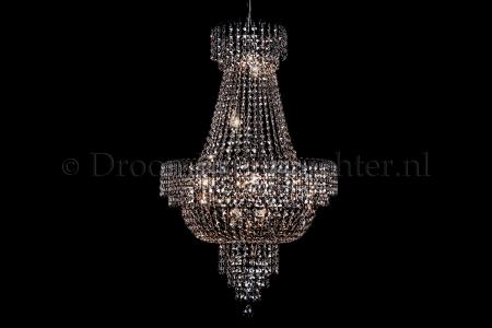 Empire chandelier crystal 23.6 Inch black - Salle - Crystal chandeliers