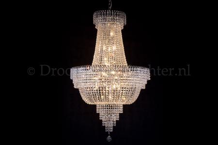Empire chandelier 19 lights crystal 31.5 inch (80cm) chrome- Salle - Salle