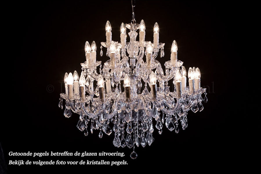 Crystal Chandelier Maria Theresa in chrome 28 lights - Ø95cm - Crystal chandeliers