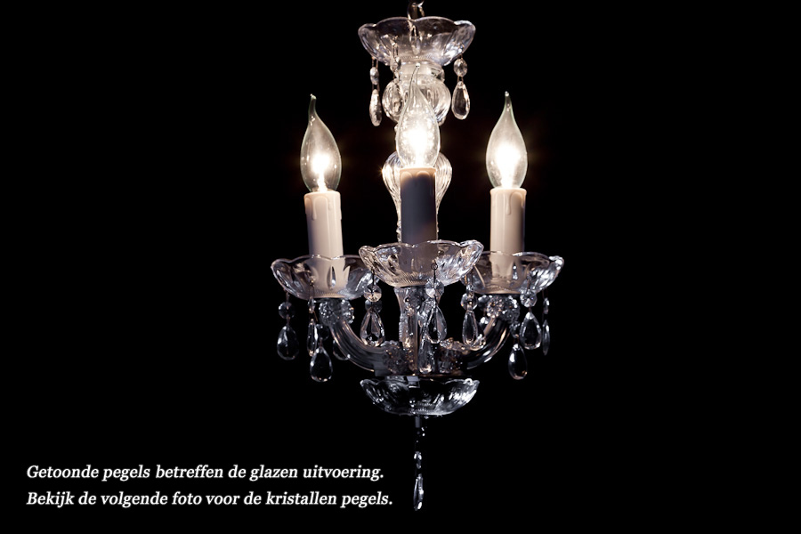 Crystal Chandelier Maria Theresa in chrome 3 lights - Ø27cm