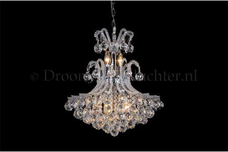 Crystal Chandelier Romano 5+2 light (chrome) - Crystal chandeliers