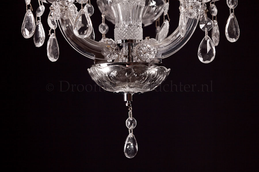 Chandelier Maria Theresa in chrome 3 lights - Ø27cm - Marie Therese chandeliers