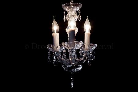 Chandelier Maria Theresa in chrome 3 lights - Ø27cm - Marie Therese chandeliers