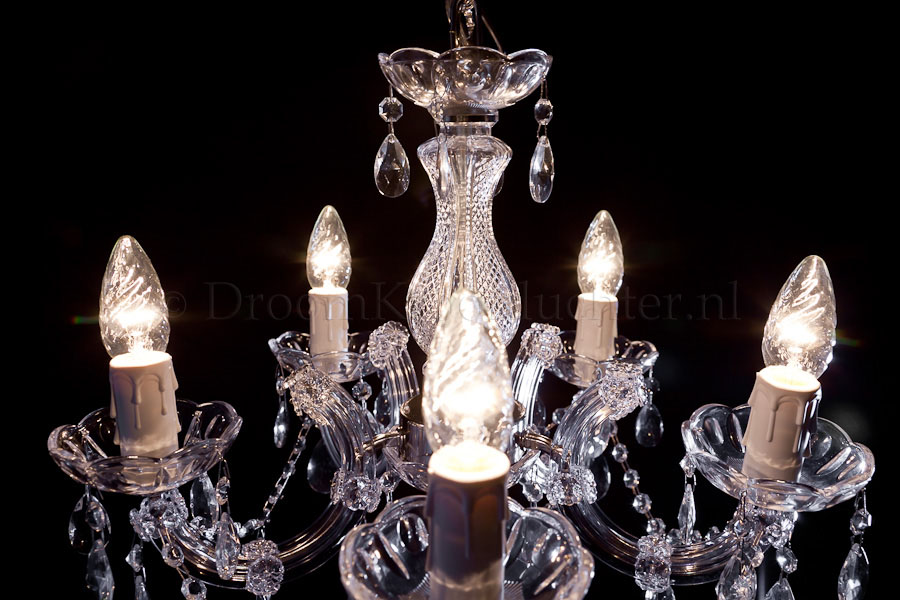 Chandelier Maria Theresa in chrome 5 lights - Ø45cm - Marie Therese chandeliers