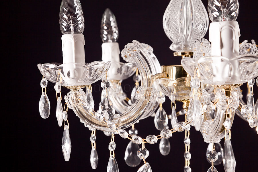 Chandelier Maria Theresa in gold 5 lights - Ø45cm - Marie Therese chandeliers