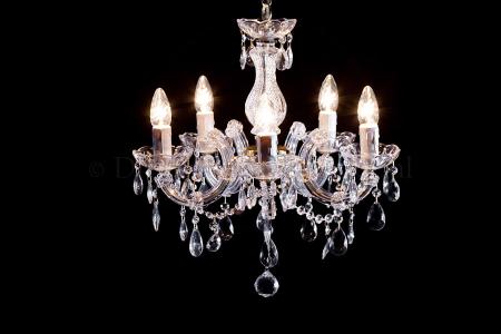 Crystal Chandelier Maria Theresa in gold 5 lights - Ø45cm - Crystal chandeliers