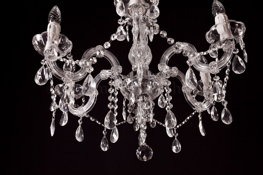 Chandelier Maria Theresa in chrome 6 lights - Ø60cm - Marie Therese chandeliers