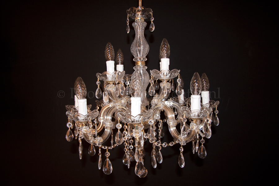 Chandelier Maria Theresa in gold 12 lights - Ø60cm - Marie Therese chandeliers