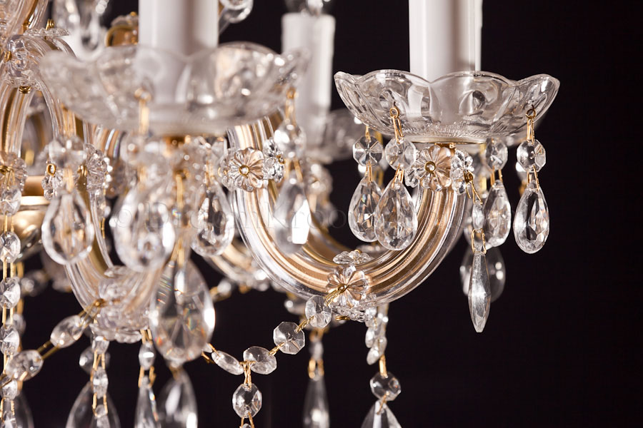 Crystal Chandelier Maria Theresa in gold 15 lights - Ø60cm - Crystal chandeliers