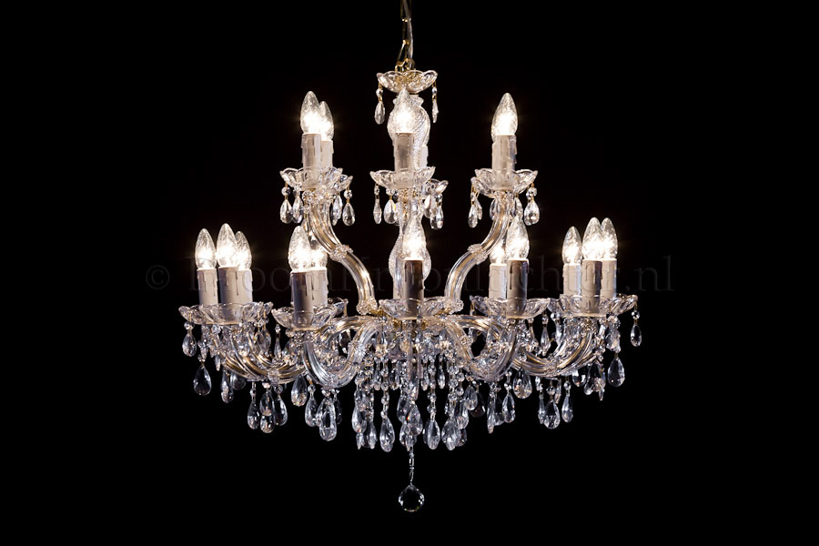 Chandelier Maria Theresa in gold 18 lights - Ø75cm - Marie Therese chandeliers