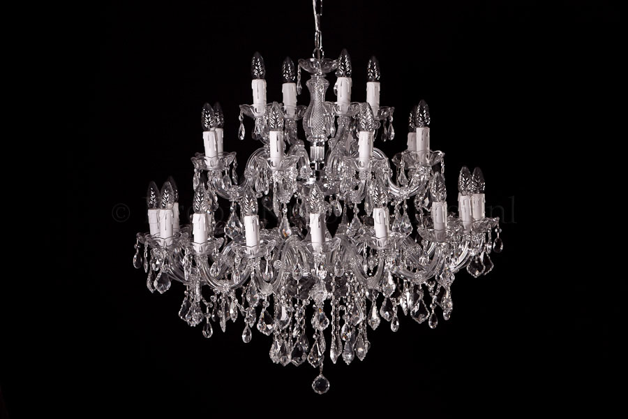Chandelier Maria Theresa in chrome 28 lights - Ø95cm - Marie Therese chandeliers