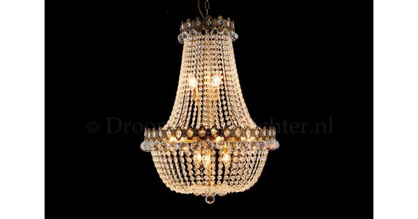 Zakkroonluchter Royale 12 lichts (kristal/goud) - 60cm - Kristallen kroonluchters